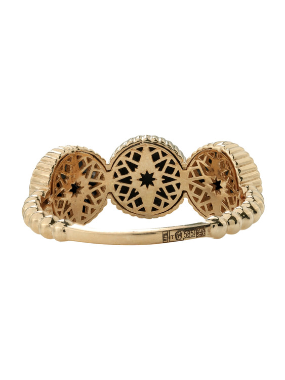 Кольцо из золота c бриллиантами и ониксом