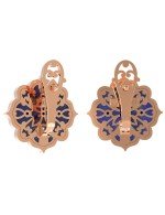 Серьги из золота 585 пробы c бирюзой и лазуритом