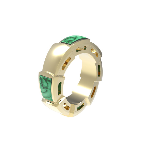 Подвеска из лимонного золота c малахитом