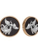 Серьги из золота 585 пробы c эбеновым деревом
