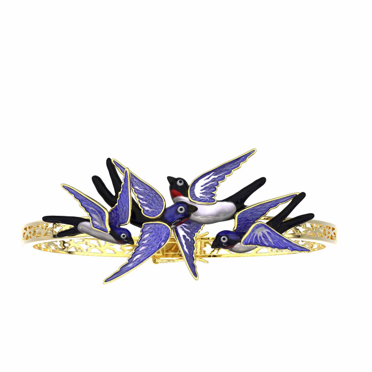 Браслет из лимонного золота c эмалью