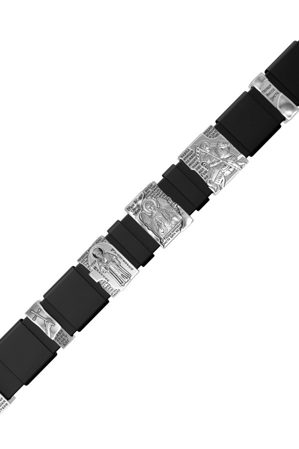 Браслет из белого золота c кожаным шнурком