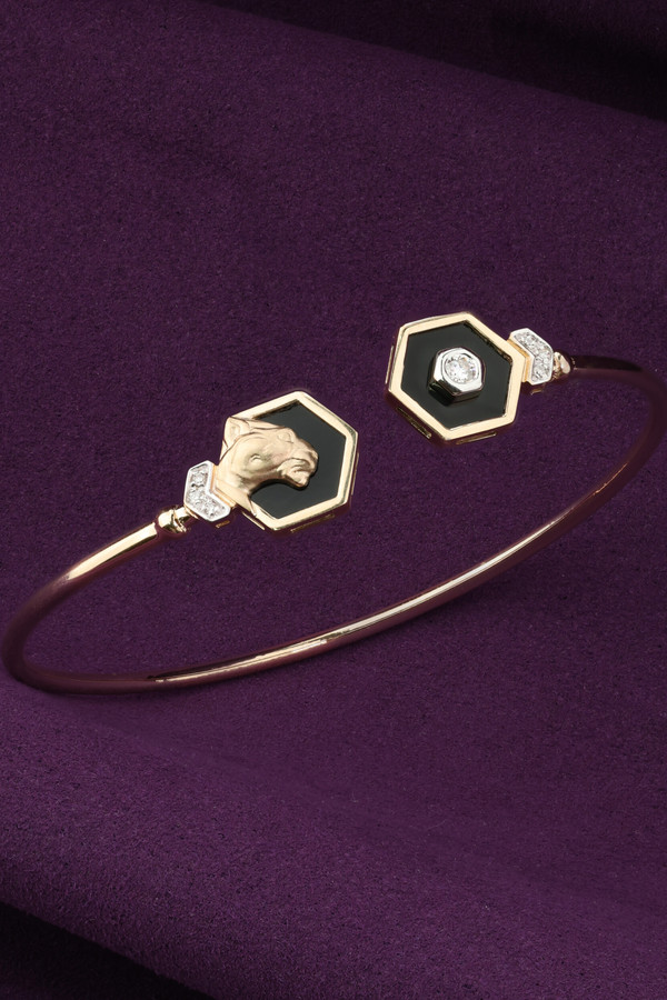 Браслет из золота c бриллиантами и ониксом