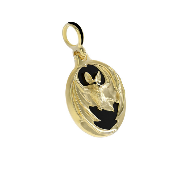 Подвеска из лимонного золота c эмалью и ониксом