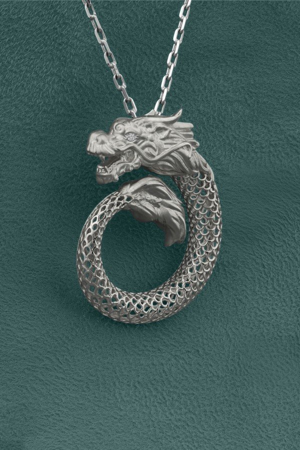 Подвеска из белого золота 585 пробы c бриллиантами