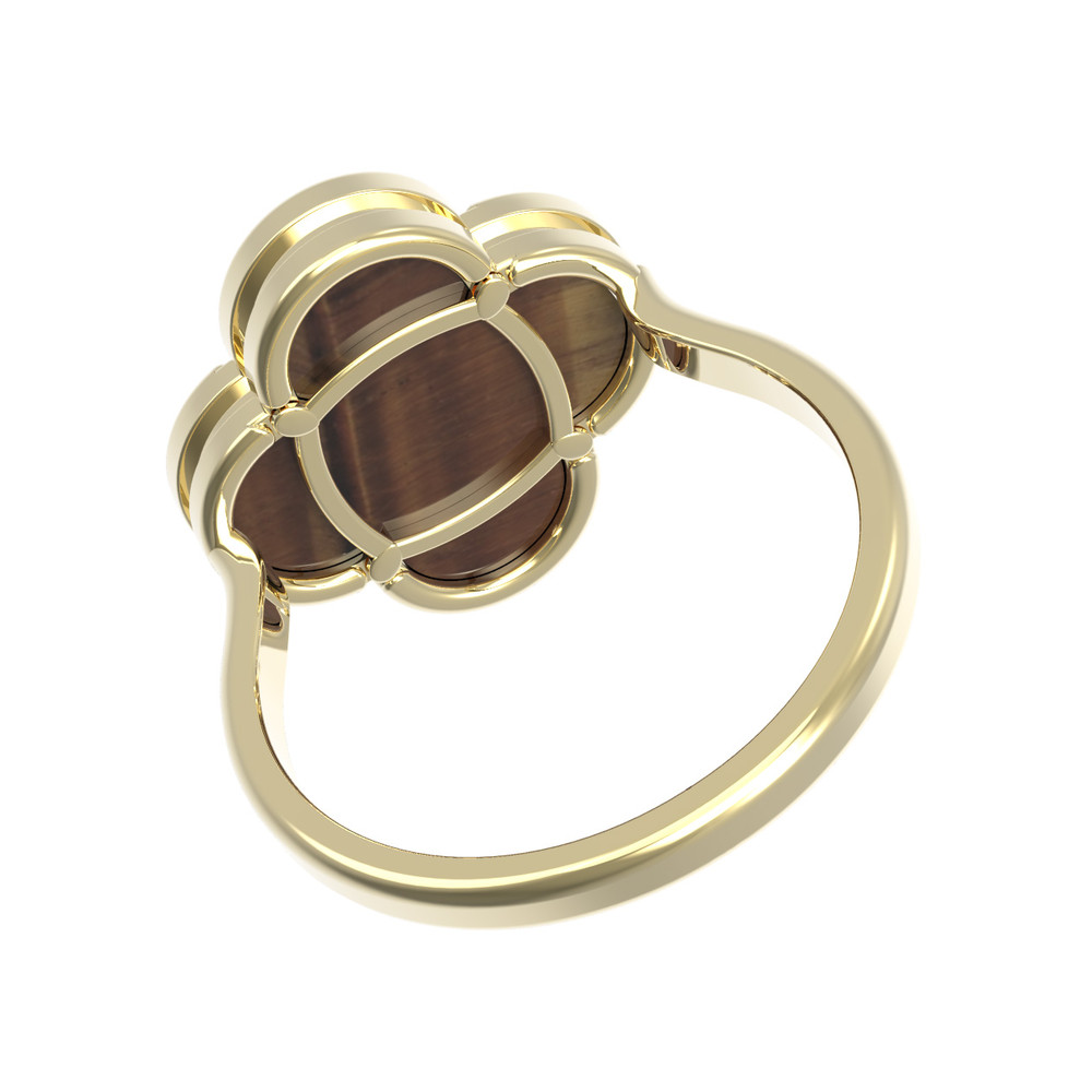 Кольцо из лимонного золота c тигровым глазом