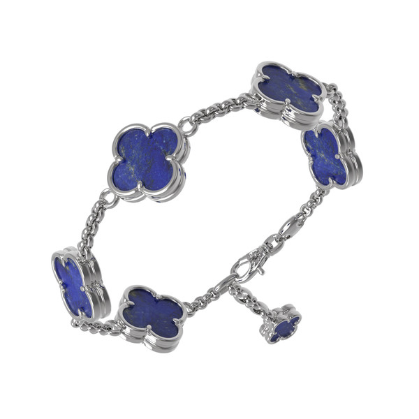 Браслет из белого золота c лазуритом