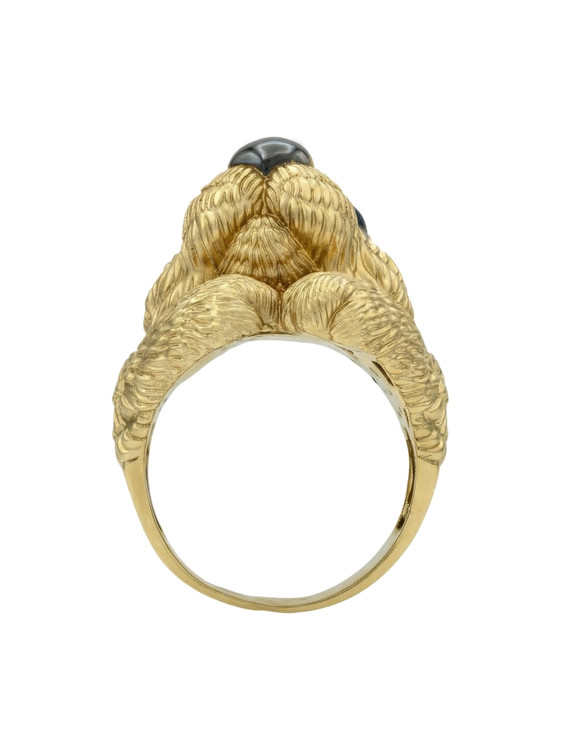 Кольцо из лимонного золота c эмалью