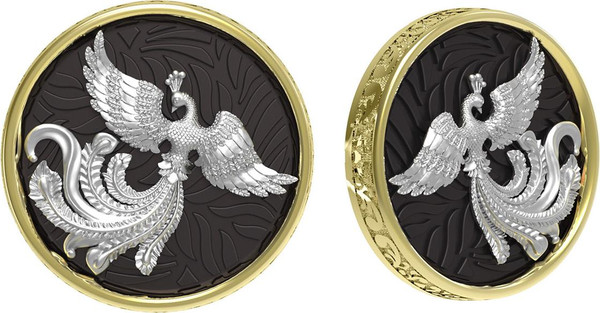 Серьги из лимонного золота c эбеновым деревом