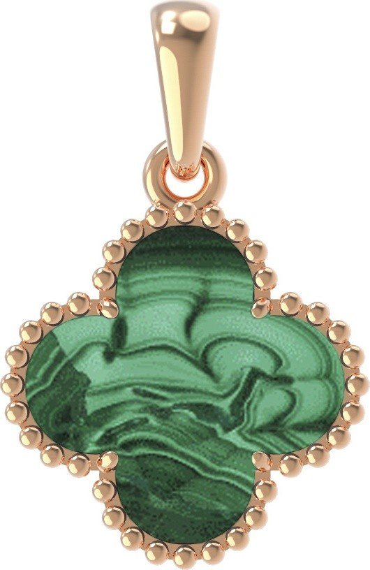 Подвеска из золота 585 пробы c малахитом