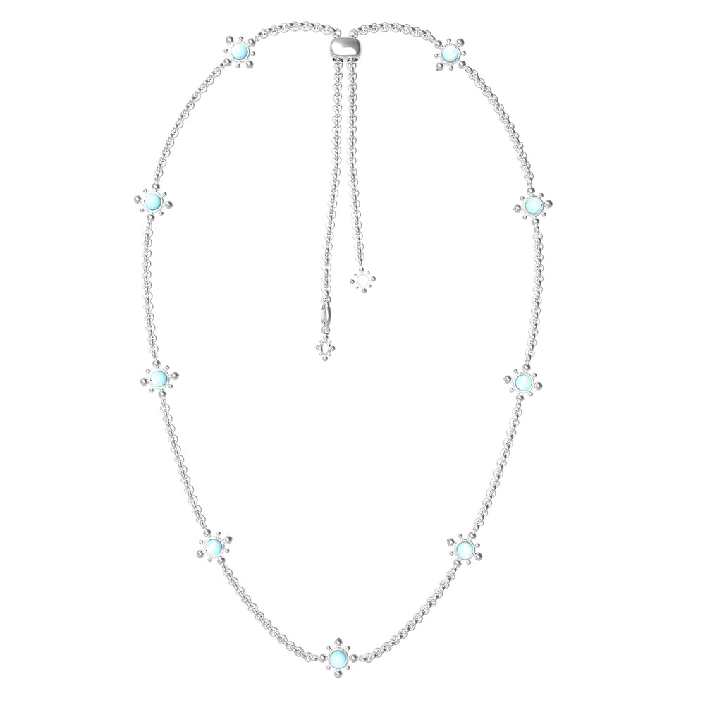Колье из белого золота c бирюзой
