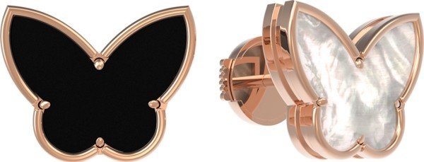 Серьги из золота 585 пробы c ониксом и перламутром