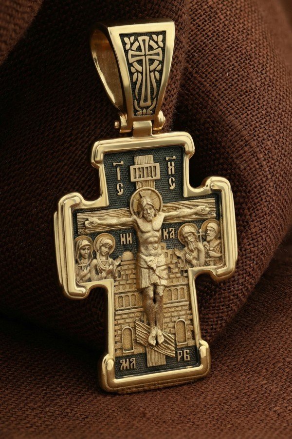 Крест из лимонного золота