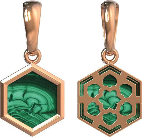 Подвеска из золота c малахитом