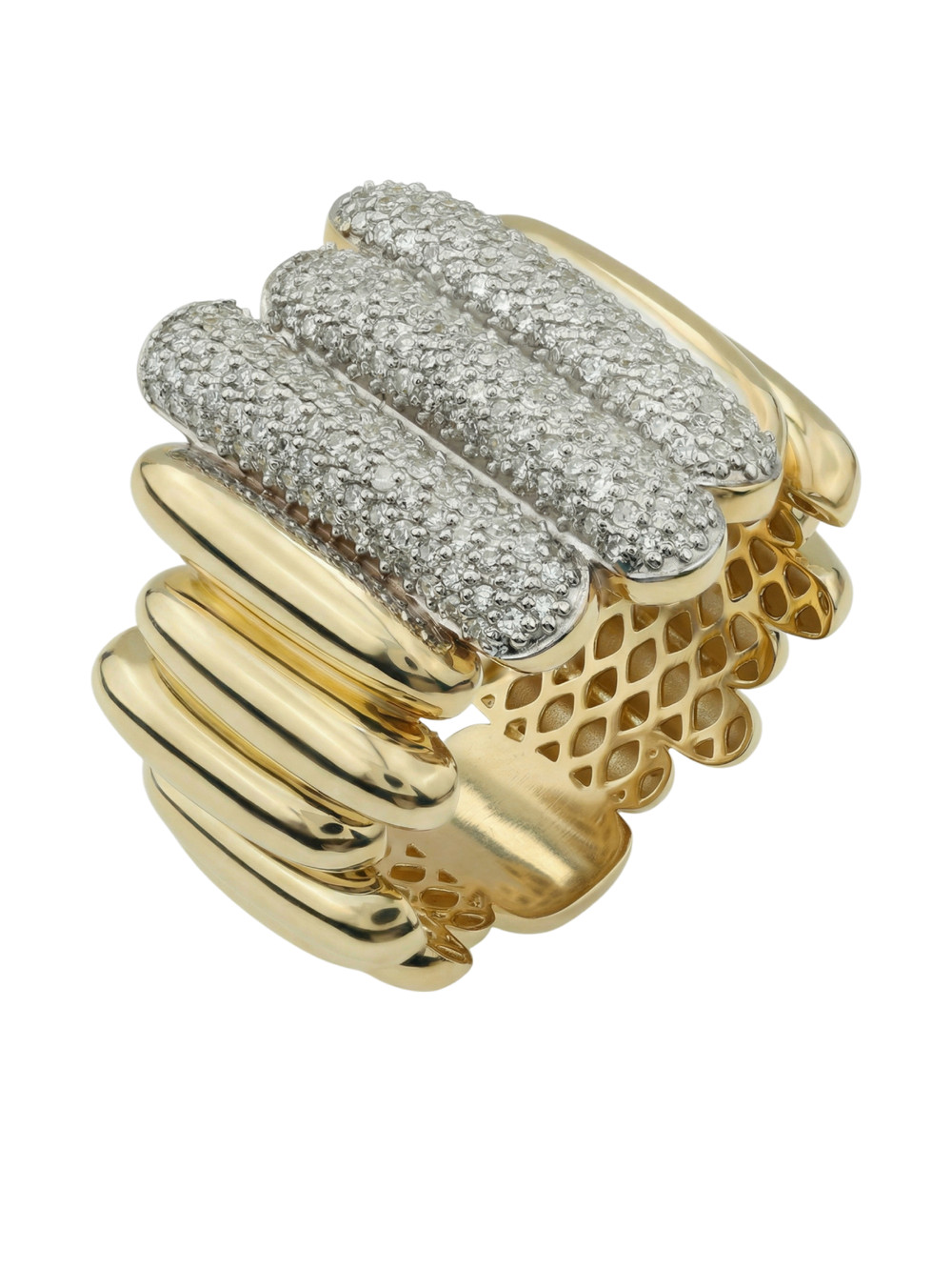 Кольцо из лимонного золота c бриллиантами