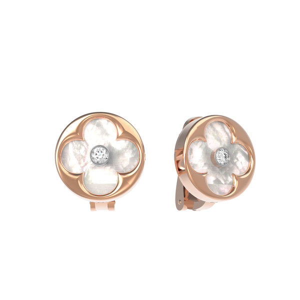 Серьги из золота c бриллиантами и перламутром