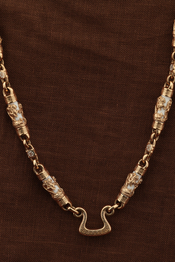 Цепь из золота c эмалью и бивнем мамонта