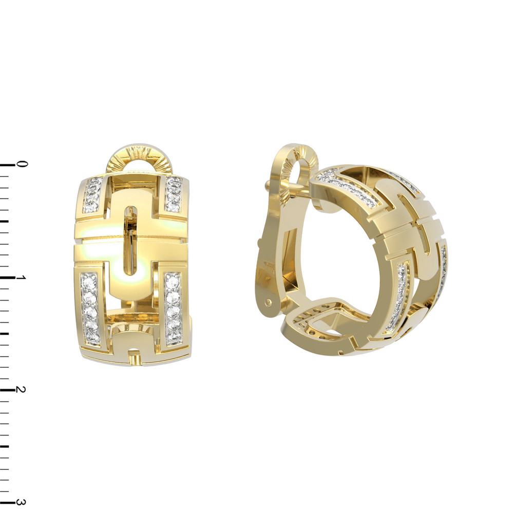 Серьги из лимонного золота c бриллиантами