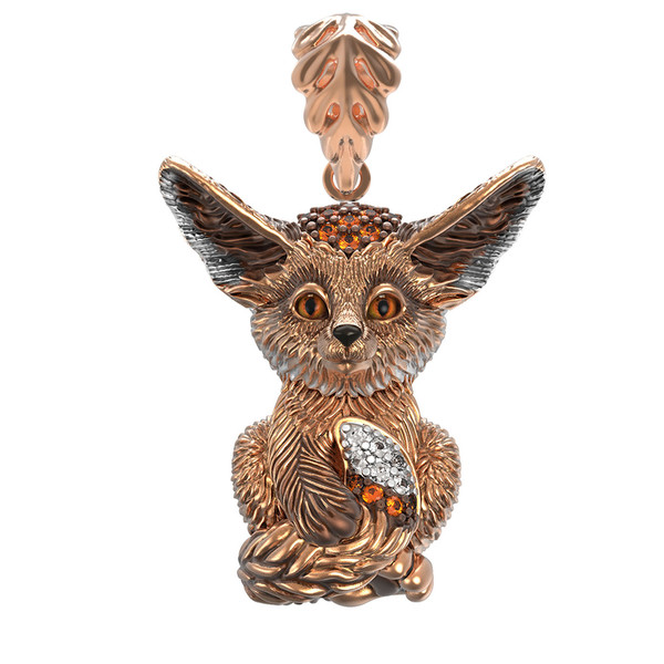 Подвеска из золота c эмалью и фианитом