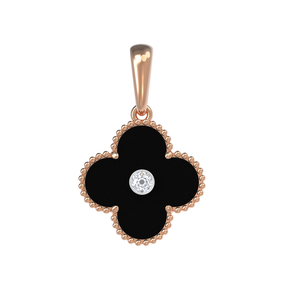 Подвеска из золота c бриллиантами и ониксом