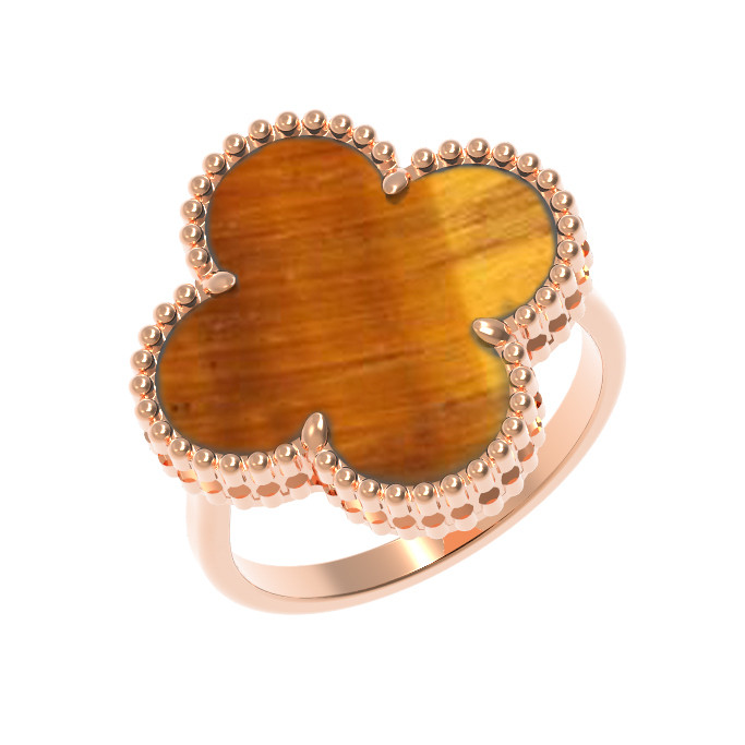 Кольцо из золота c тигровым глазом