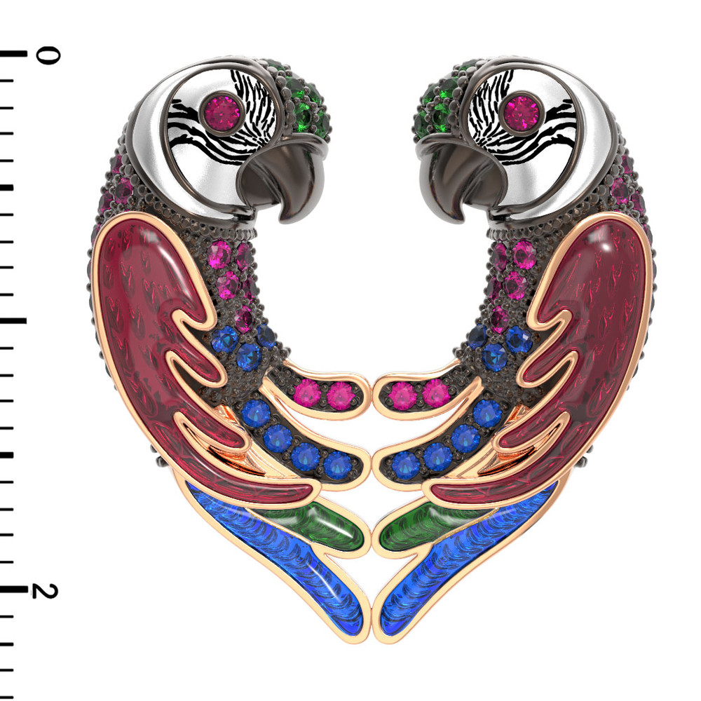 Подвеска из золота c эмалью и фианитом