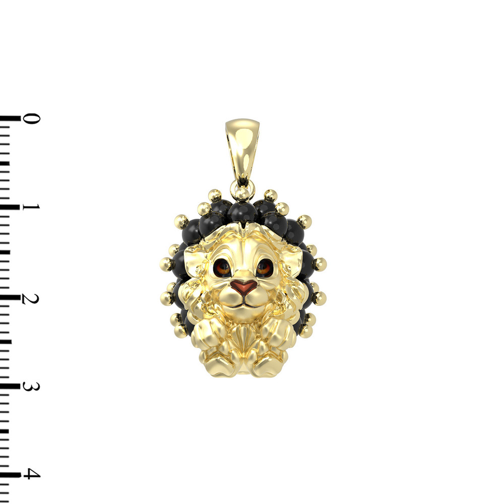 Подвеска из лимонного золота c эмалью и ониксом