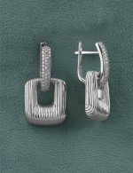 Серьги из белого золота 585 пробы c бриллиантами