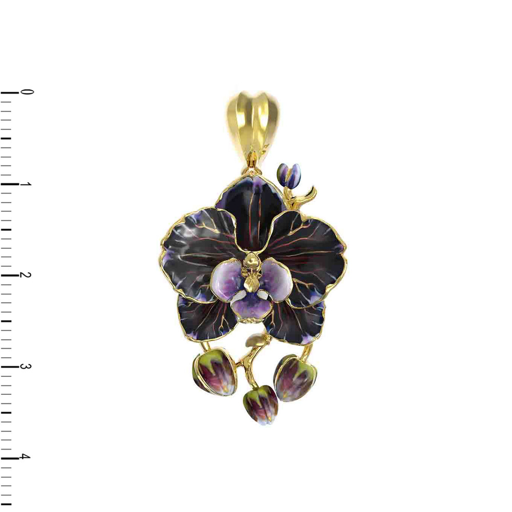 Подвеска из лимонного золота c эмалью