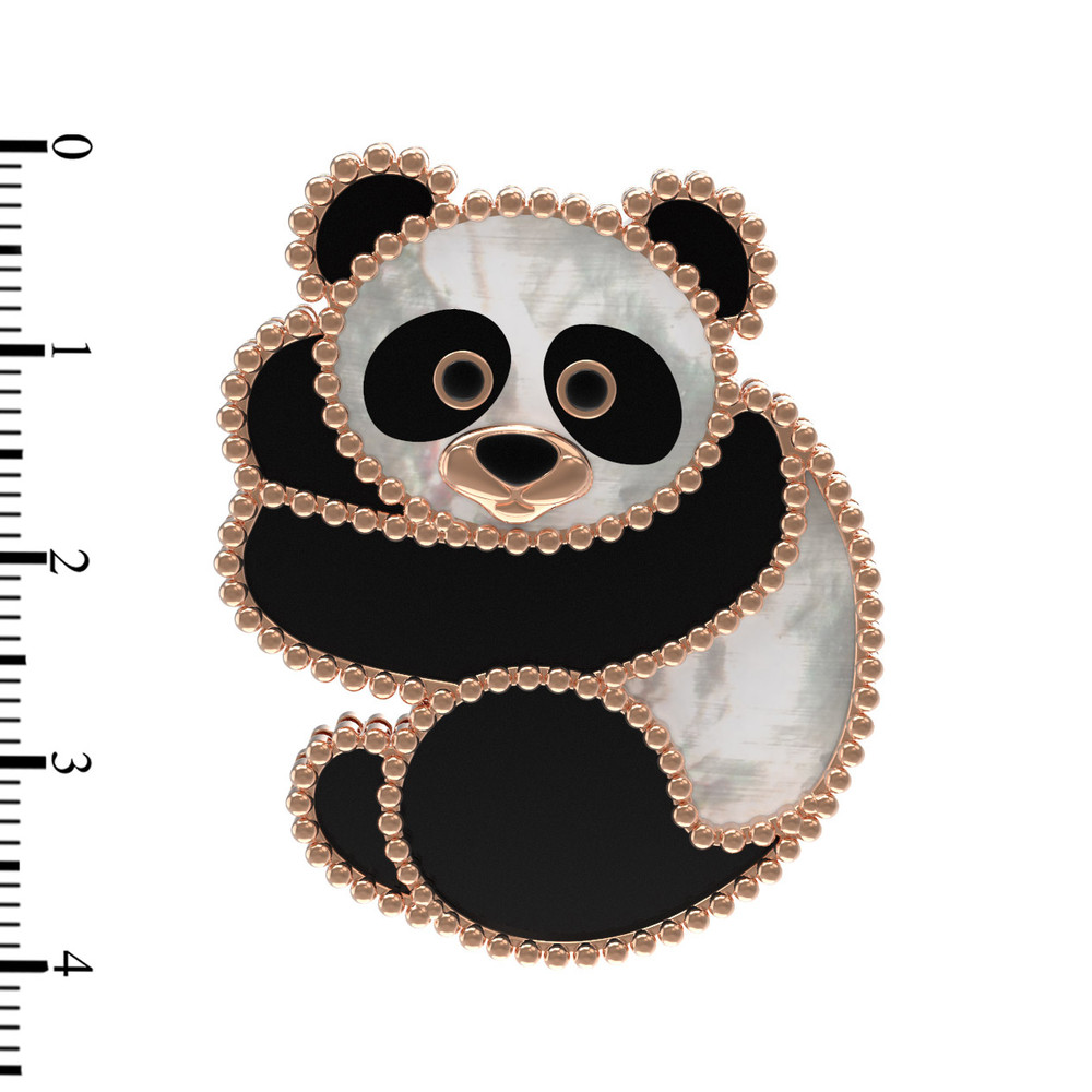 Брошь из золота c эмалью, ониксом и перламутром