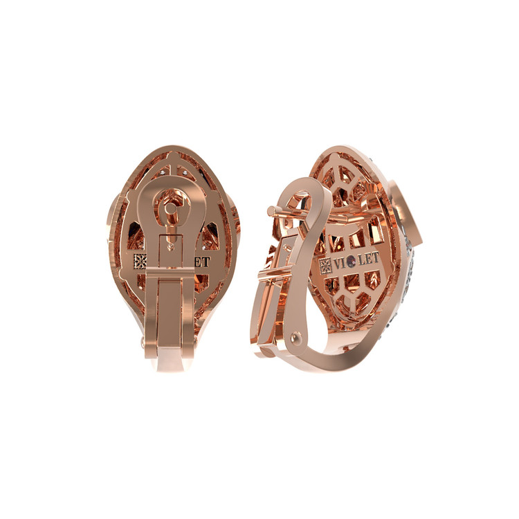 Серьги из золота c бриллиантами, сапфиром и малахитом