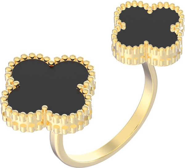 Кольцо из лимонного золота c ониксом