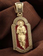 Образок из лимонного золота c эмалью