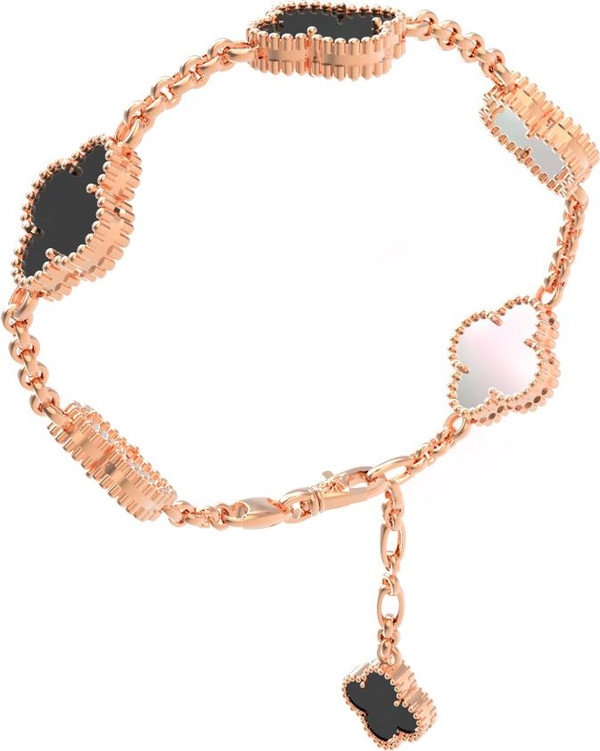 Браслет из золота c ониксом и перламутром