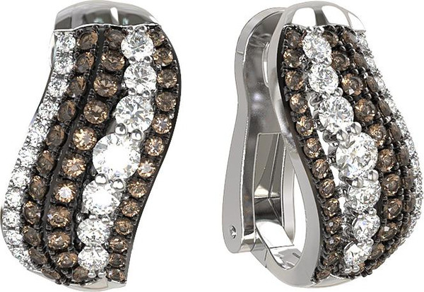 Серьги из белого золота c бриллиантами