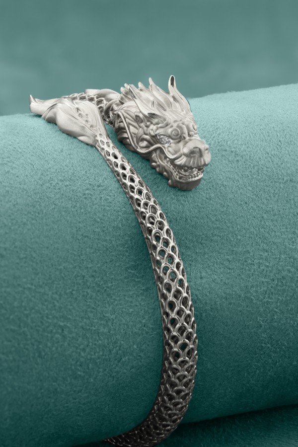 Браслет из белого золота 585 пробы c бриллиантами