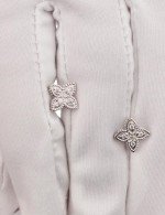 Серьги из белого золота 585 пробы c бриллиантами