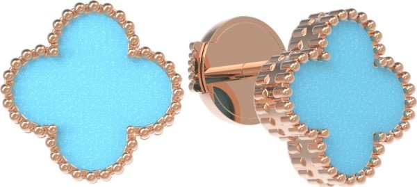 Серьги из золота 585 пробы c бирюзой