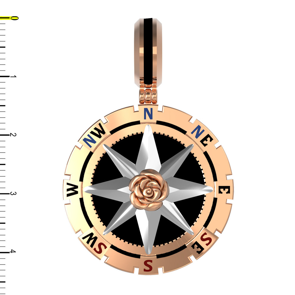 Подвеска из золота c эмалью и ониксом