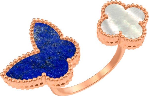 Кольцо из золота 585 пробы c лазуритом и перламутром