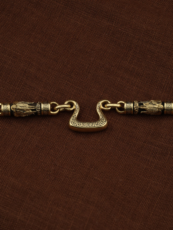 Цепь из лимонного золота c эмалью и эбеновым деревом