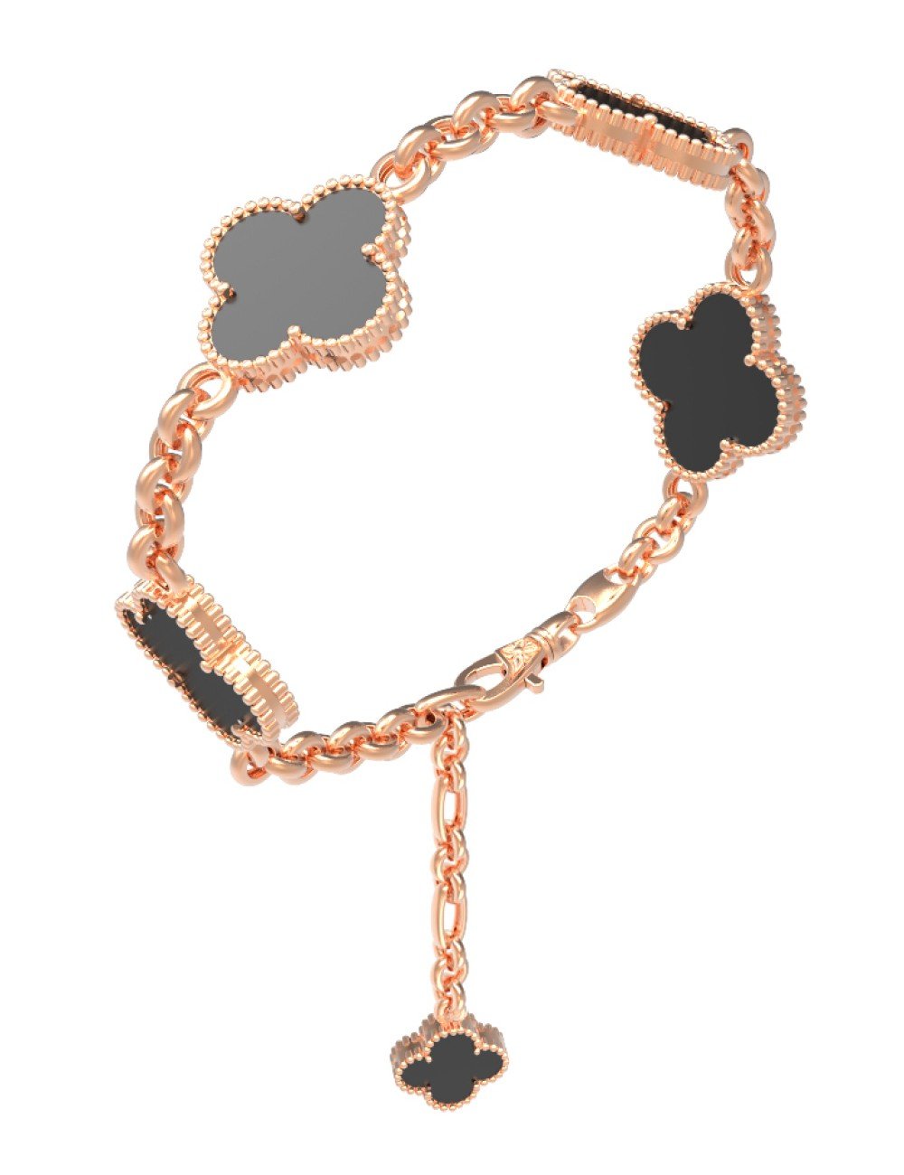 Браслет из золота 585 пробы c ониксом