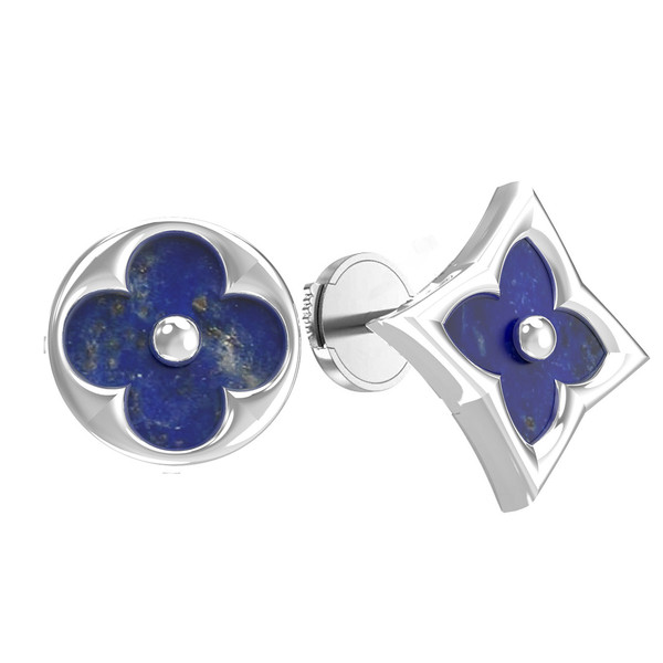 Серьги из белого золота c лазуритом