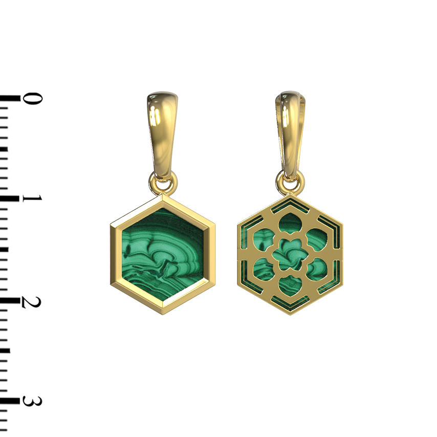 Подвеска из лимонного золота c малахитом