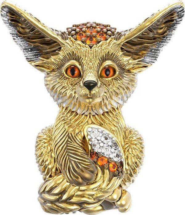 Подвеска из лимонного золота c эмалью и фианитом