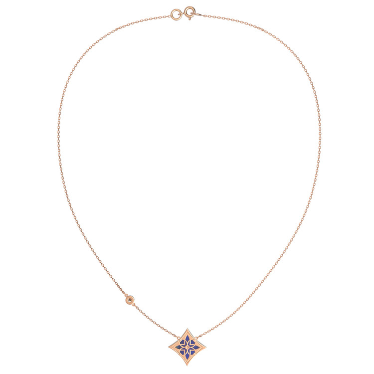 Колье из золота c бриллиантами и лазуритом