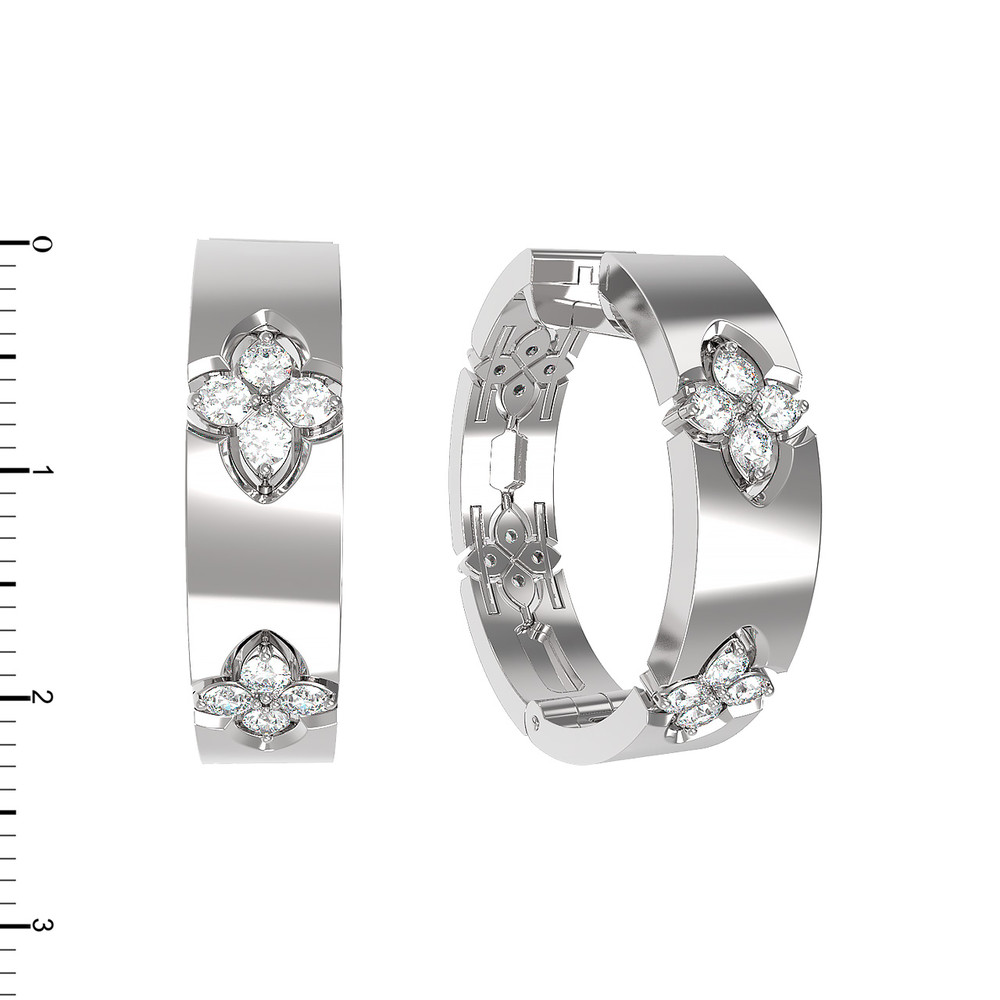 Серьги из белого золота c бриллиантами