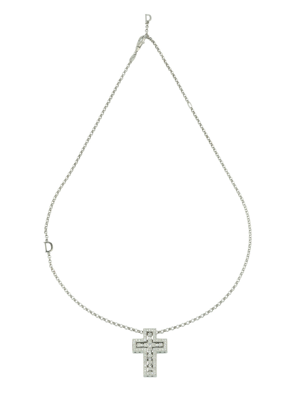 Крест из белого золота c бриллиантами