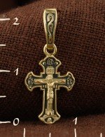 Крест из лимонного золота 585 пробы