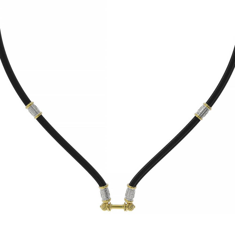 Шнурок шёлковый из лимонного золота c шёлковым шнурком